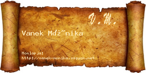 Vanek Mónika névjegykártya