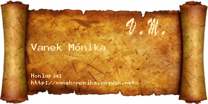 Vanek Mónika névjegykártya